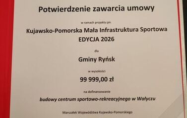 Dofinansowanie na budowę centrum sportowo-rekreacyjnego w Wałyczu 2