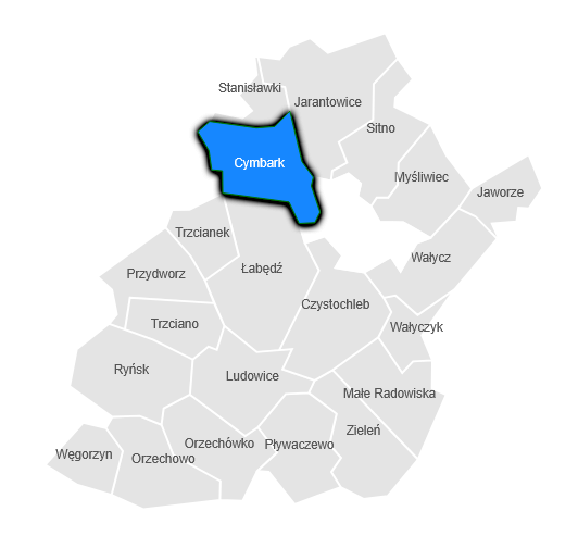 Mapa - sołectwo Cymbark