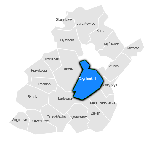 Mapa - sołectwo Czystochleb