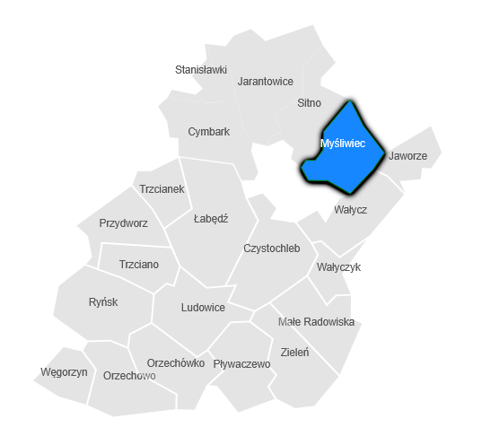 Mapa - sołectwo Myśliwiec