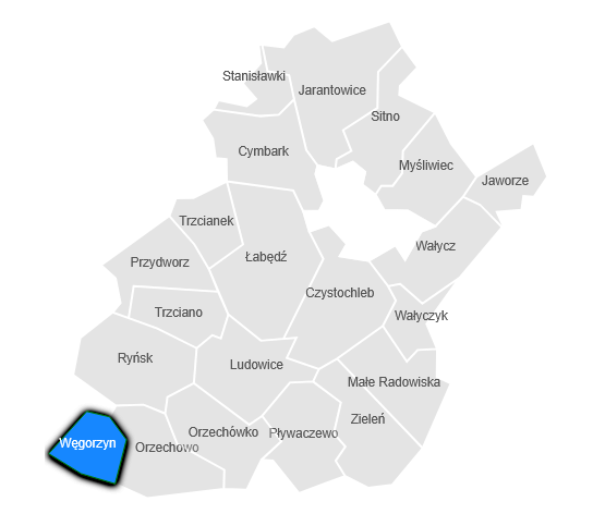 Mapa - sołectwo Węgorzyn