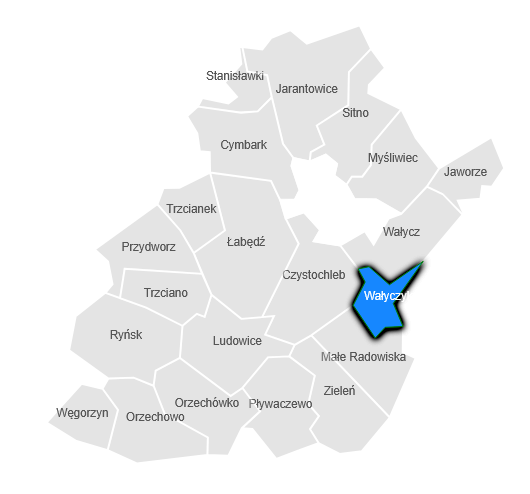 Mapa - sołectwo Wałyczyk